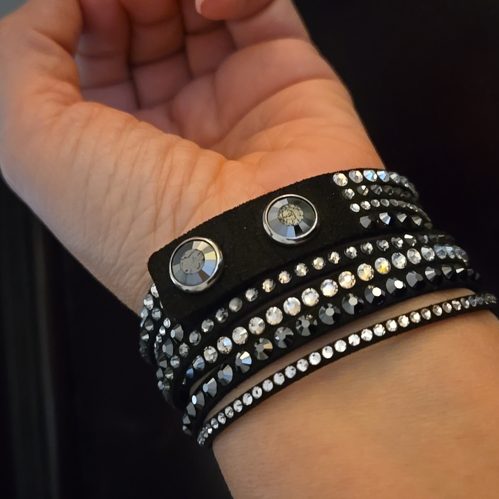Swarovski Black and Silver Crystal Bracelet - Picture 2 of 4